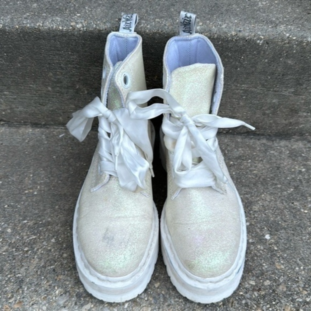 RARE Dr. Martens Molly Glitter platform boots size 8